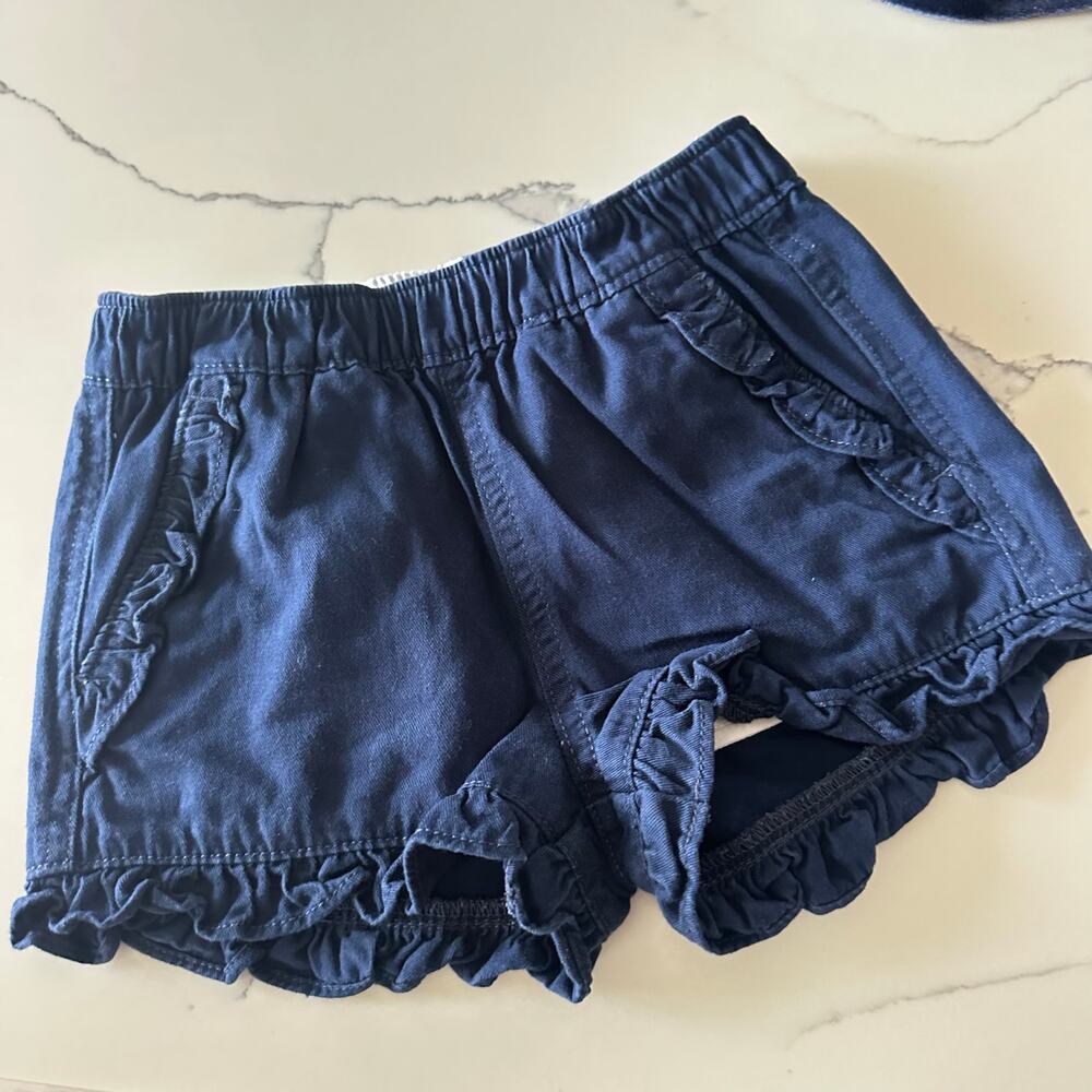 Crewcuts Girls' Twill Ruffle-Trim Shorts - Size 5 - Navy - Picture 2 of 4